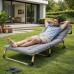Складний туристичний лежак з матрацом та підголівником (178 × 56 × 30 см), регульований садовий шезлонг (Сірий)