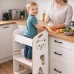 Дитячий кухонний стілець (вежа) Монтессорі для дітей до 50 кг — безпечний кухонний помічник, Білий (Польща)