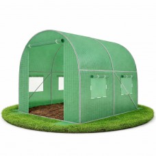Садова теплиця 4 м² (2 × 2 × 2 м) з вікнами, армована плівка UV-4, Зелена (Польща)