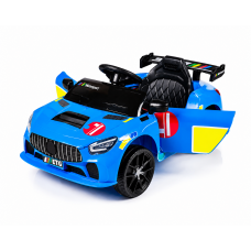 Дитячий спортивний електромобіль кабріолет зі спойлером PRIMA CAR Cabrio 6V 5A (пульт, LED-фари, музика, педаль газу), Синій