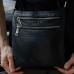 Чоловіча шкіряна сумка через плече чорна Double Up
