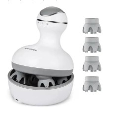 Водонепроникний масажер IPX7 для шкіри голови на акуумуляторі st-701 white