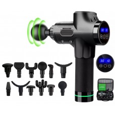 Масажер Massage Gun Max з 30 режимами та 12 насадками в комплекті (чорний) Масажер Massage Gun Max з 30 режимами та 12 насадками в комплекті (чорний)