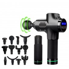 Масажер Massage Gun Max з 30 режимами, 12 насадками, запасною батареєю та кейсом (Чорний) Масажер Massage Gun Max з 30 режимами, 12 насадками, запасною батареєю та кейсом (Чорний)