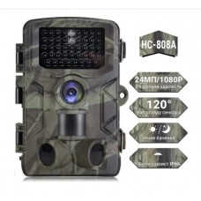 Фотопастка Suntek HC-808A з датчиком руху, огляд 120°, нічна зйомка, захист IP65 та дальність до 20 м для охорони.