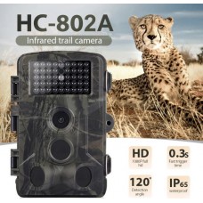 Фотопастка Suntek HC-802A з датчиком руху, нічним зйомом та захистом IP65 — камера для охорони з оглядом 120° і дальністю до 20 м.