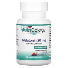 Мелатонин, Melatonin, Nutricology, 20 мг, 60 капсул