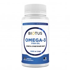 Омега-3 исландский рыбий жир, Omega-3 Fish Oil, Biotus, 120 капсул