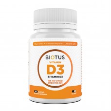 Витамин D3, Vitamin D3, Biotus, 125 мкг (5000 МЕ), 60 капсул