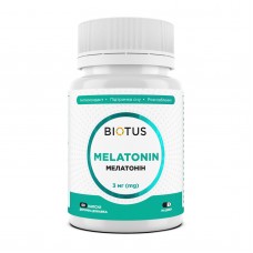 Мелатонин, Melatonin, Biotus, 3 мг, 60 капсул