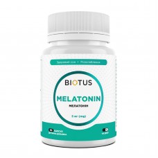 Мелатонин, Melatonin, Biotus, 5 мг, 60 капсул