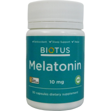 Мелатонин, Melatonin, Biotus, 10 мг, 30 капсул BIO-530432