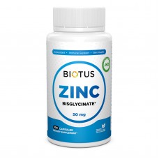 Цинк бисглицинат, Zinc Bisglycinate, Biotus, 50 мг, 100 капсул