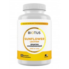 Лецитин подсолнечный, Lecithin Sunflower, Biotus, 2200 мг, 120 капсул