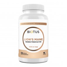 Ежовик гребенчатый, Lion's Mane, Biotus, 1000 мг, 120 капсул