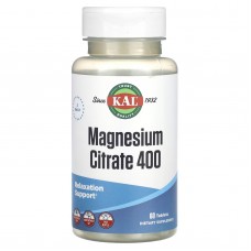 Цитрат магния, Magnesium Citrate 400, KAL, 60 таблеток