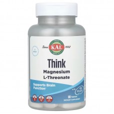 Магний L-треонат, Magnesium L-Threonate, KAL, для мозга, 2000 мг, 60 таблеток
