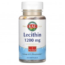 Лецитин, Lecithin, KAL, 1200 мг, 50 гелевых капсул
