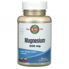 Магний, Magnesium, KAL, 500 мг, 60 таблеток