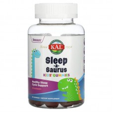 Мелатонин, поддержка цикла сна для детей, Sleep-a-Saurus, KAL, вкус клубники, 60 жевательных конфет