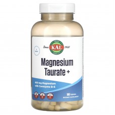 Таурат магния +, Magnesium Taurate+, KAL, 400 мг, 180 таблеток