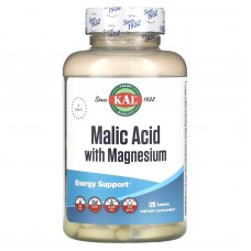 Яблочная кислота, Malic Acid, KAL, с магнием, 120 таблеток