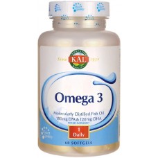 Омега-3, Omega 3 Fish 180/120, Kal, 1000 мг, 60 гелевых капсул