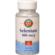 Селен, Selenium, KAL, без дрожжей, 100 мкг, 100 таблеток