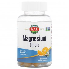 Цитрат магния, апельсиновая ваниль, Magnesium Citrate, KAL, 60 жевательных конфет