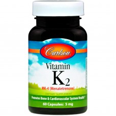 Витамин К2 (менатетренон), Vitamin K2 Menatetrenone, Carlson, 5 мг, 60 капсул