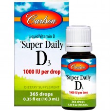 Витамин Д3, Vitamin D3, Carlson, 1000 МЕ, 10,3 мл.