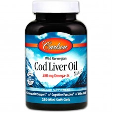Норвежский рыбий жир, Cod Liver Oil, Carlson, 250 мини гелевых капсул