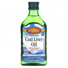 Рыбий жир из печени трески, Cod Liver Oil, Carlson, норвежский, 250 мл