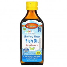 Рыбий жир для детей (вкус лимона), Fish Oil, Carlson, норвежский, 200 мл