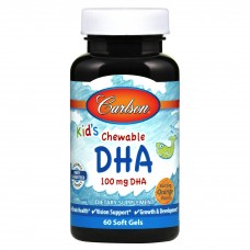 Рыбий жир для детей, Kids Chewable DHA, Carlson, апельсин, 100 мг, 60 капсул