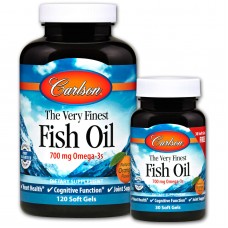 Рыбий жир, Fish Oil, Carlson, апельсин, лучший, 350 мг, 120+30 капсул
