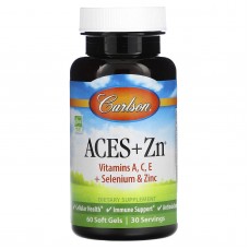 Витамины А, С, Е плюс цинк, Aces + Zn, Carlson, 60 капсул