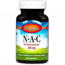 Ацетилцистеин АЦЦ, N·A·C, Carlson, 500 мг, 60 капcул