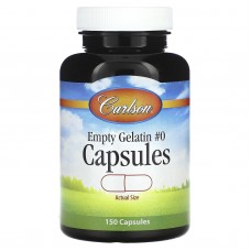 Желатиновая капсула средняя # 0, Empty Gelatin Capsule Medium #0, Carlson, пустая, 150 капсул
