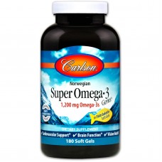Рыбий жир (Омега 3), Super Omega-3, Carlson, норвежский, 180 капсул