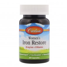 Железо для женщин, Women's Iron Restore, Carlson, 60 капсул