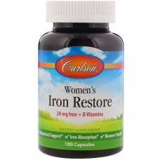 Железо для женщин, Women's Iron Restore, Carlson, 180 капсул