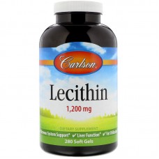 Лецитин, Lecithin, Carlson, 1200 мг, 280 капсул
