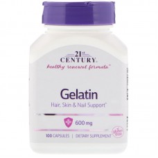 Желатин гидролизат, Gelatin, 21st Century, 600 мг, 100 кап.