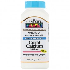 Коралловый кальций, Coral Calcium, 21st Century, 1000 мг, 120 капс.