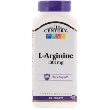 Аргинин, L-Arginine, 21st Century, 1000 мг, 100 таблеток