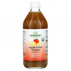 Яблочный уксус органик, Apple Cider Vinegar, Dynamic Health Laboratories, сертифицированный, детокс-тоник, 473 мл