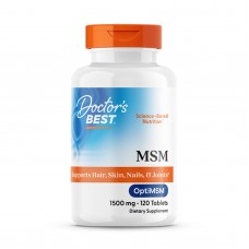 Метилсульфонилметан, МСМ, MSM with OptiMSM®, Doctor's Best, с OptiMSM®, 1500 мг, 120 веганских таблеток