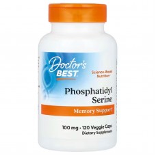 Фосфатидилсерин, Phosphatidylserine with SerinAid, Doctor's Best, 100 мг, 120 веганских капсул