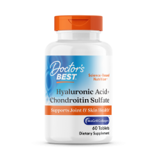 Гиалуроновая кислота с хондроитином, Hyaluronic Acid with Chondroitin, Doctor's Best, с коллагеном BioCell, 60 таблеток